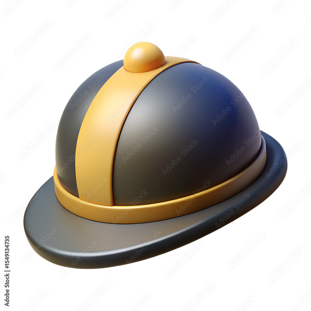 Fototapeta premium black billed cap 3d rendering isolated on white