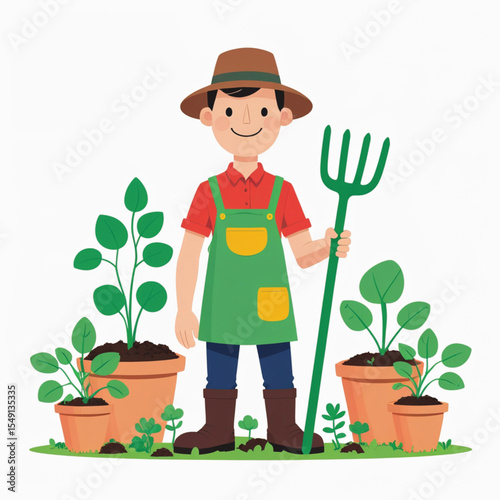 gardener with a shovel