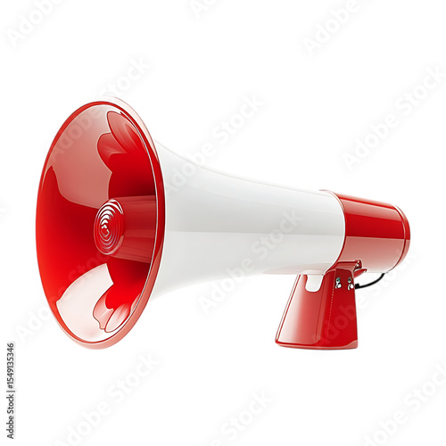 Red and White Megaphone Announcement Promotion Public Speaking