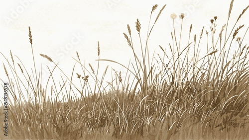 Sienna Sweep Brown Grassland isolated watercolor vector illustration svg