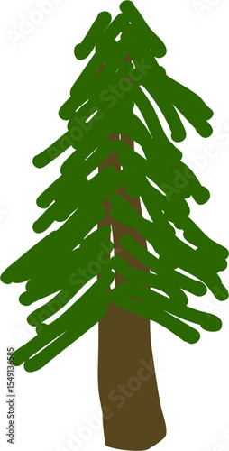 Illustration of a simple evergreen tree