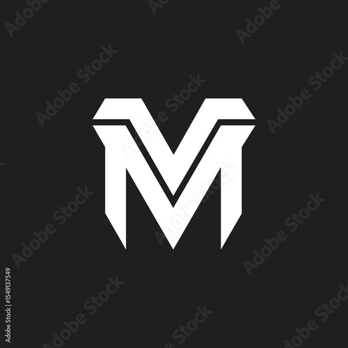 Minimalist MV or VM logo monogram.