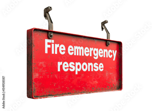 A Red Fire Emergency Response Sign