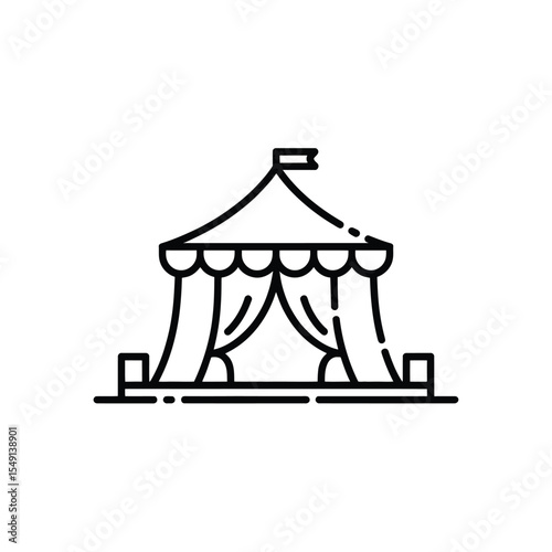 Circus Tent Icon Line Art Illustration simple