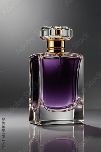 Stylish Purple Perfume Bottle with Faceted Crystal Cap