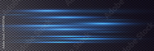 Collection of horizontal glare. Laser beams, horizontal light lines.EPS 10.