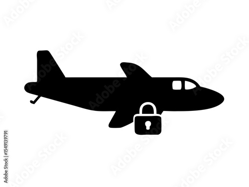 Creative Silhouette Of A Vintage Airplane With A Digital Pa Vector Art