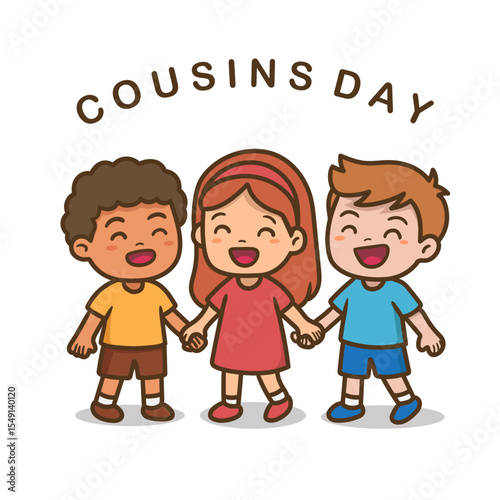 A cartoon illustration of cousins day celebration