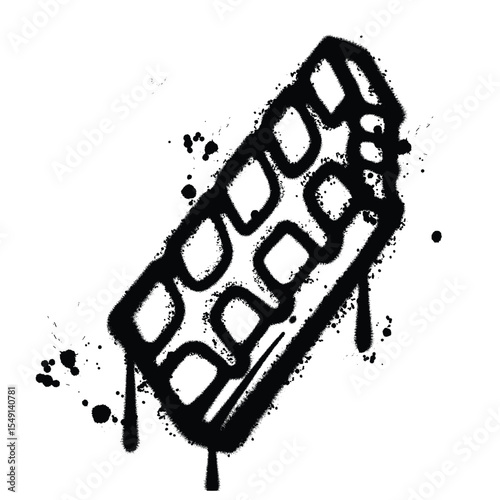 Graffiti Spray chocolate on isolated white background