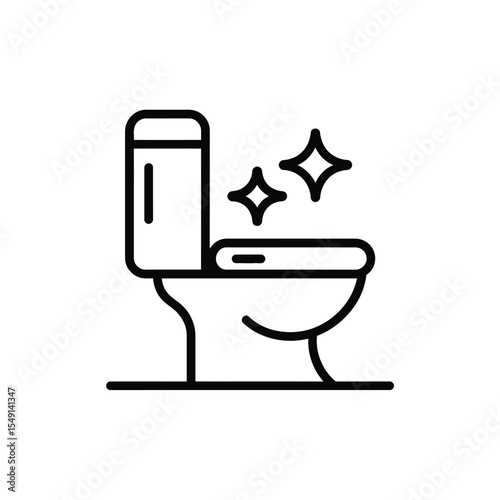 Clean Toilet Icon Sparkling Bathroom Fixture line