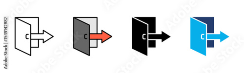 Leave icon sheet multiple style collection