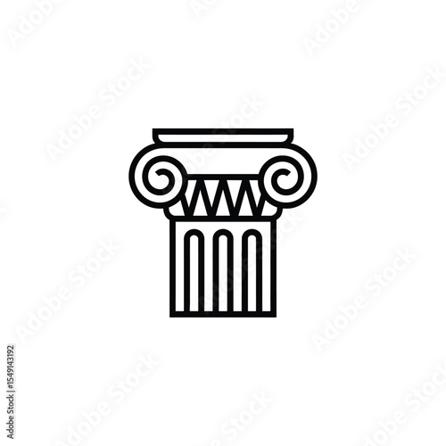 Ionic Column Architectural Line Art Design simple