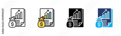 Profit icon sheet multiple style collection