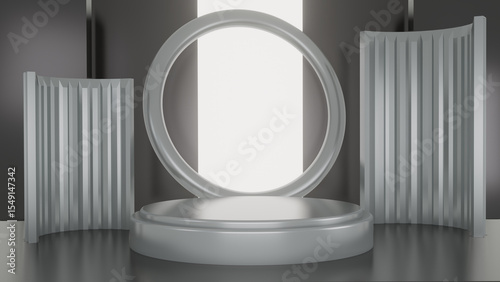 3d Abstract Winners podium beauty product health scene. Minimal styles podium display animation for black and white background.