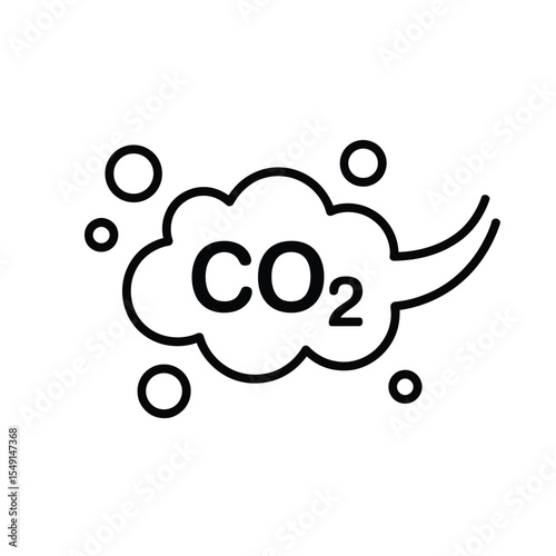 Carbon Dioxide Emission Icon CO2 Cloud Illustration