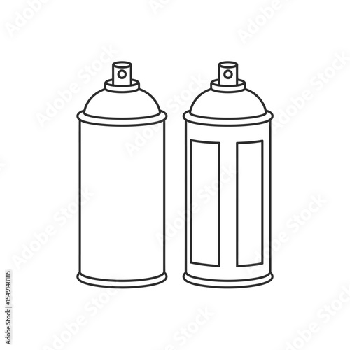 Aerosol Spray Cans Line Art Illustration