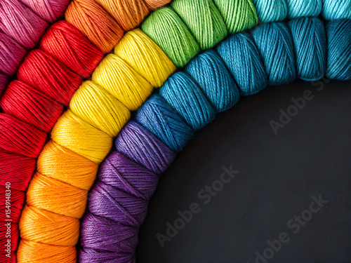 Multicolored Wool Collection. Cozy Knitting Aesthetic