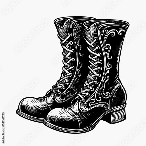 Lace up Victorian boots