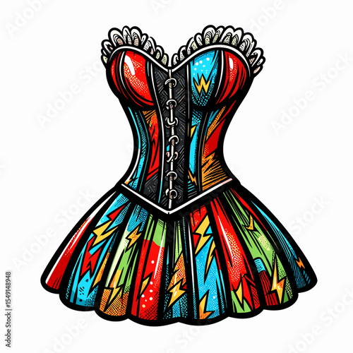 Corset dress with lace details