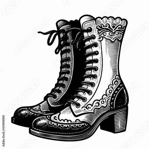 Lace up Victorian boots