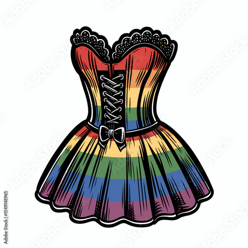 Corset dress with lace details