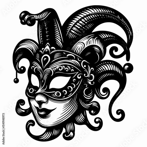 Jester mask with ornate details