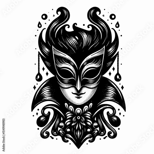 Man in floral mask 