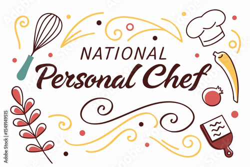 NATIONAL PERSONAL CHEF DAY vector illustration