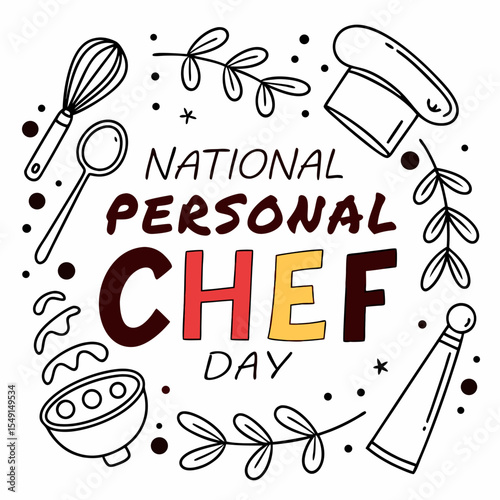 NATIONAL PERSONAL CHEF DAY vector illustration