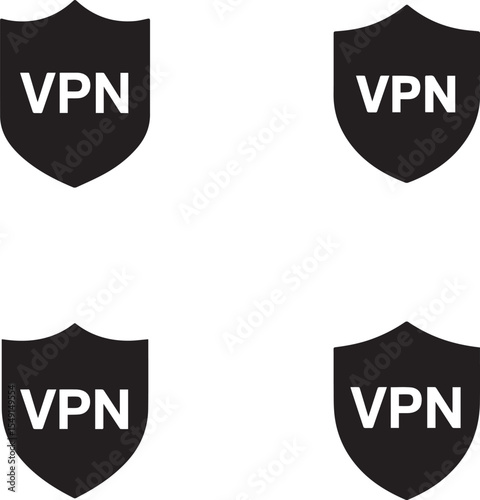 VPN Shield Icons, Seamless Pattern