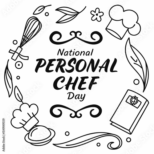 NATIONAL PERSONAL CHEF DAY vector illustration