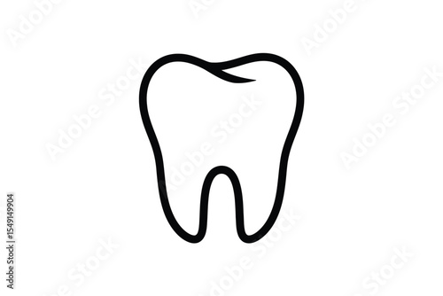 Simple Line Drawing of a Healthy Tooth