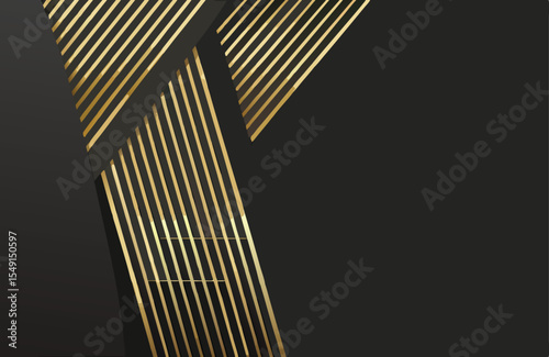 Abstract Black and Gold Geometric Stripes Background Design Elegant Luxury Pattern
