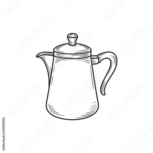 Vintage Coffee Pot Illustration Hand-Drawn Design