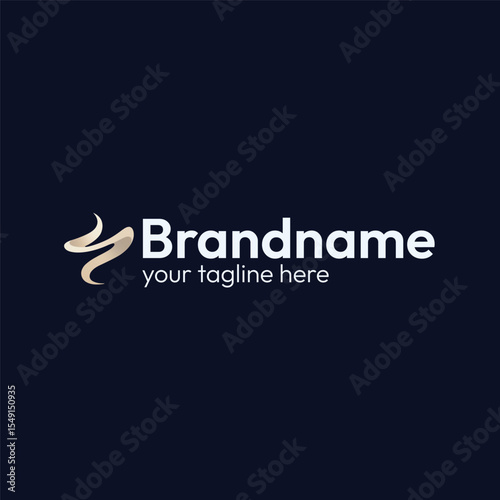 Elegant N Letter Secondary Logo with Flowing Ribbon and Wavy Smoke Elements, Ideal for a brand related to aroma resulting in a Sophisticated Brand Identity