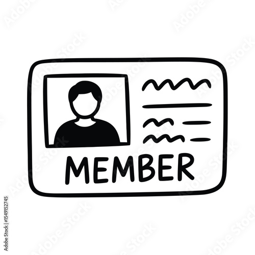 Hand-drawn Member ID Card Illustration
