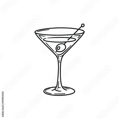 Elegant Martini Cocktail Illustration