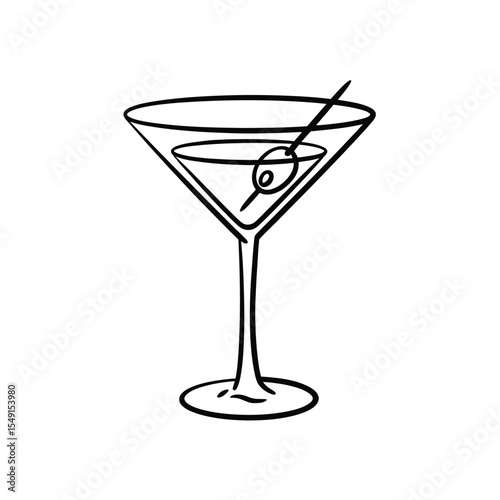 Classic Martini Cocktail Illustration
