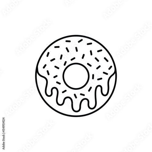 Delicious Donut Illustration Sprinkles and Glaze