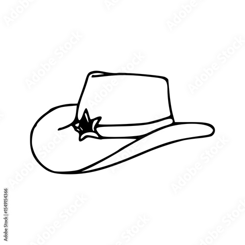 minimalist cowboy hat with stars vector