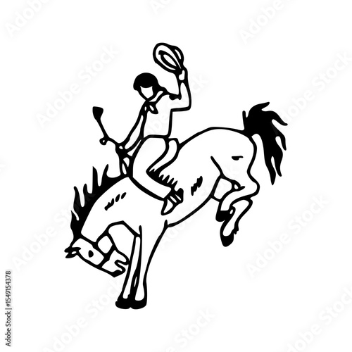 wild west rodeo action illustration