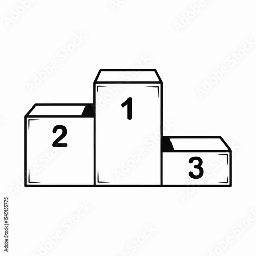 Winning Podium First, Second, Third Place Illustration