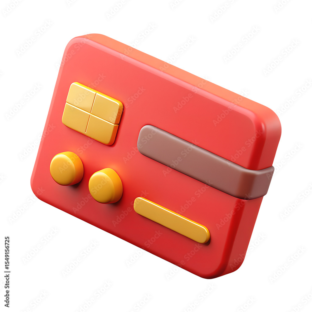 red credit card 3d rendering isolated on white red credit card 3d rendering isolated on white