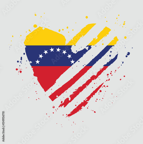 Venezuela heart Shape Flag. Love Venezuela. Mockup coffee cup, tshirt design