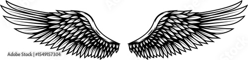 Vintage wings isolated on white background. Design elements for logo, label, emblem, sign, brand mark. Vector illustration.