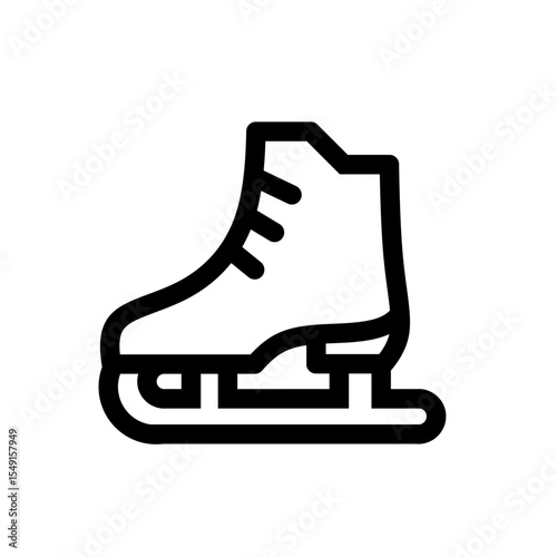 ice skating shoe line icon