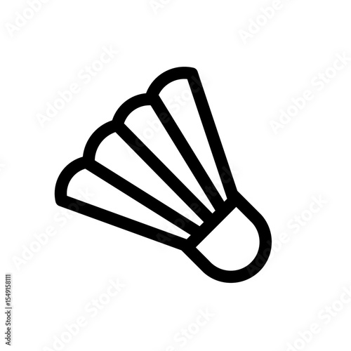 shuttle cock badminton line icon