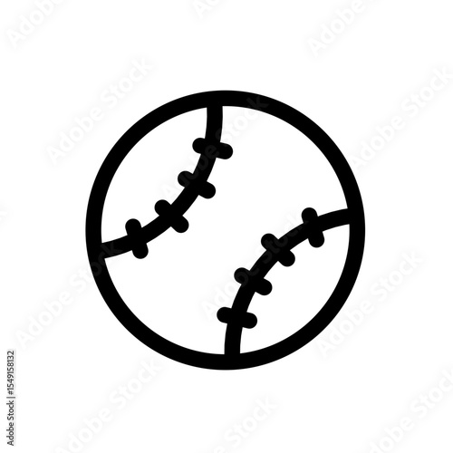 baseball ball line icon
