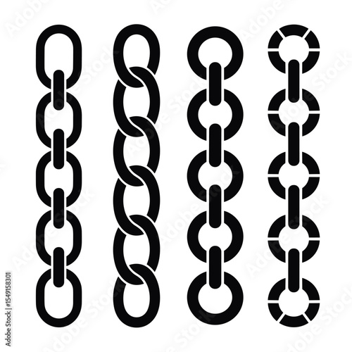 Vector Illustration of Chain Link Pattern Designs