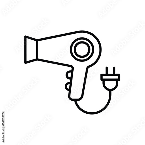 Hair Dryer Icon Line Art Illustration